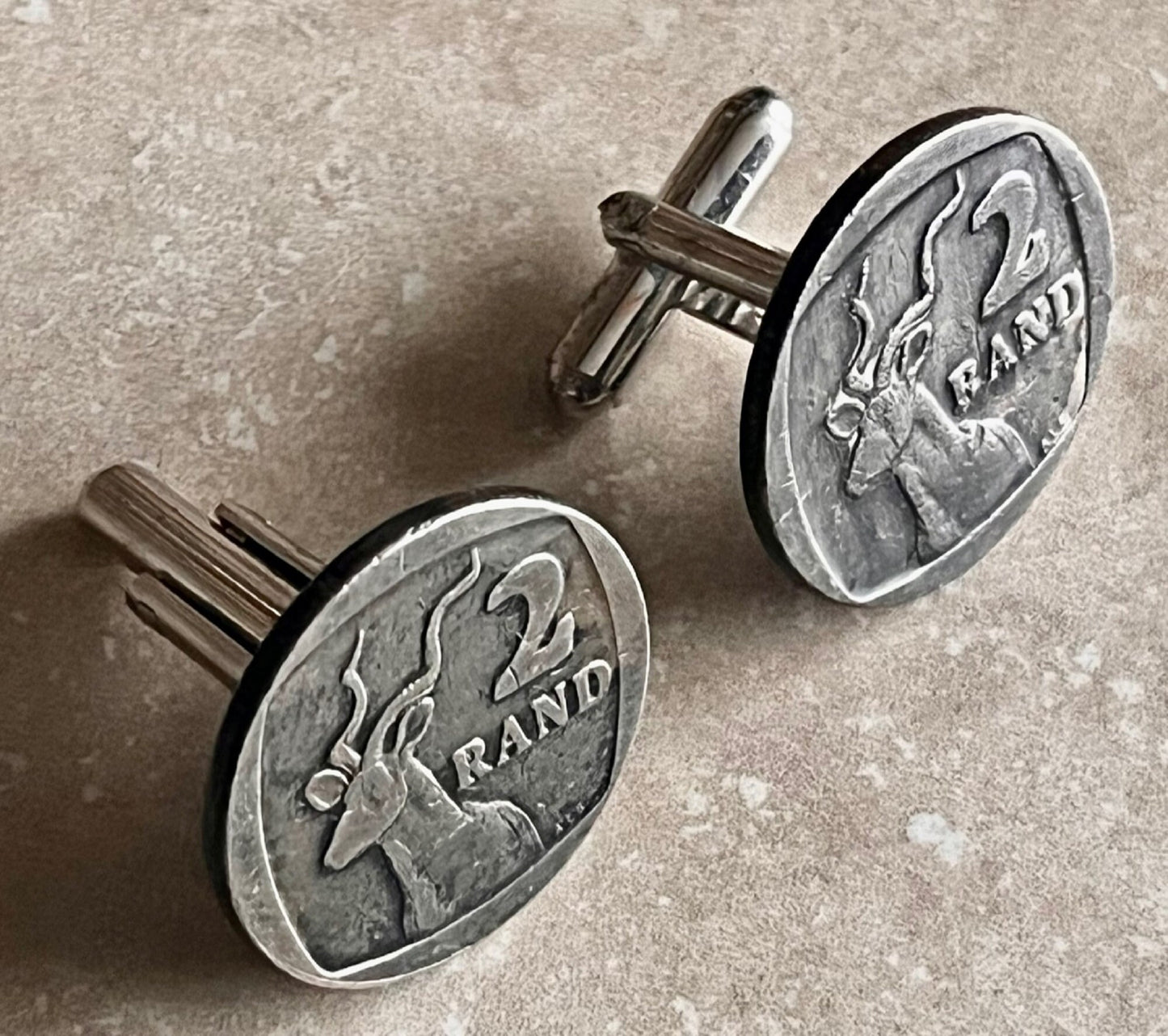 South Africa Coin Cuff Links Africa 2 Rand Personal Cufflinks Handmade Jewelry Gift Friend Charm For Him Her World Coin Collector