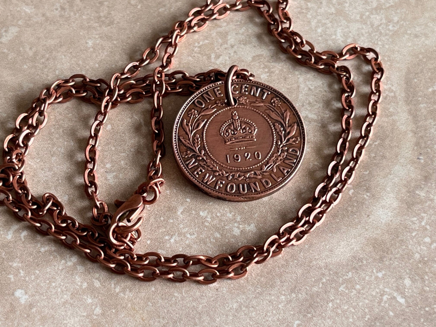 NFLD Canada Penny Coin Pendant, One Penny, Canadian Cent, Necklace Newfoundland Jewelry Gift Friend Charm For Him Her World Coin Collector