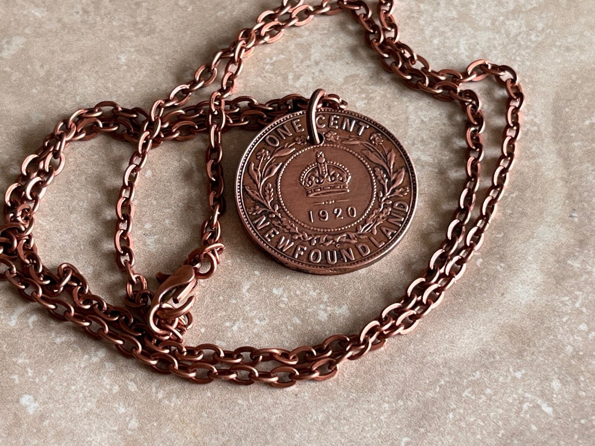 NFLD Canada Penny Coin Pendant, One Penny, Canadian Cent, Necklace Newfoundland Jewelry Gift Friend Charm For Him Her World Coin Collector