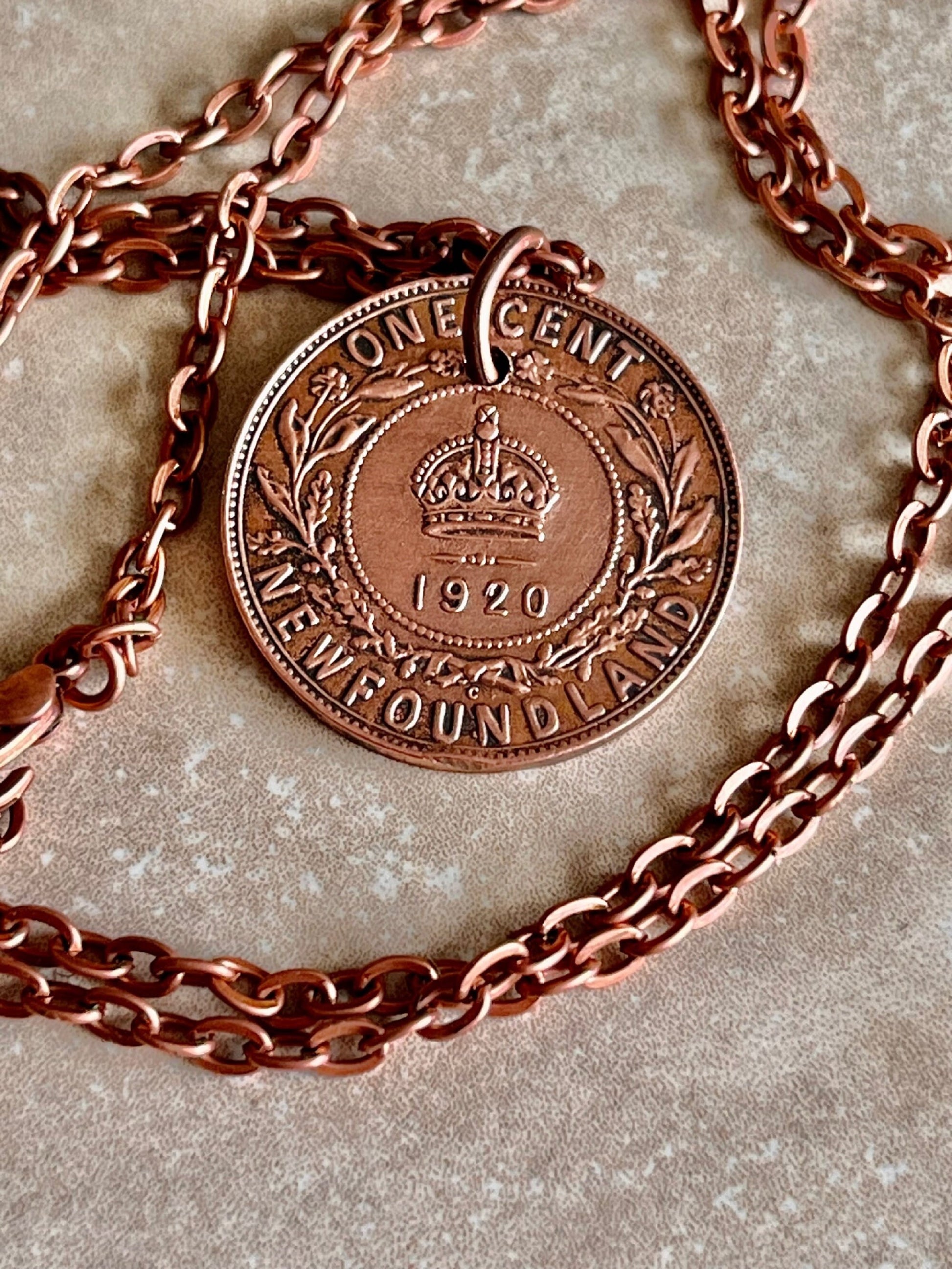 NFLD Canada Penny Coin Pendant, One Penny, Canadian Cent, Necklace Newfoundland Jewelry Gift Friend Charm For Him Her World Coin Collector
