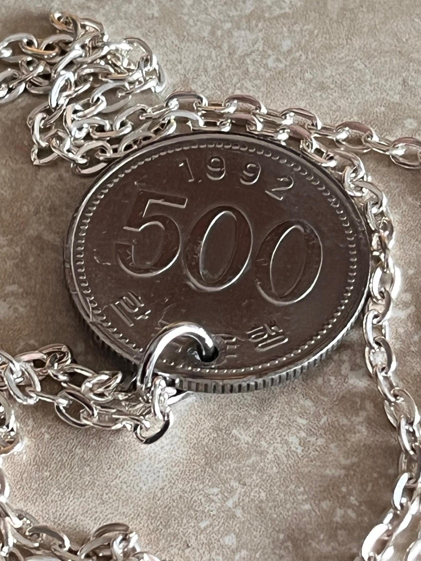 China Coin Necklace Asian 500 Yen Pendant Custom Personal Old Vintage Handmade Jewelry Gift Friend Charm For Him Her World Coin Collector
