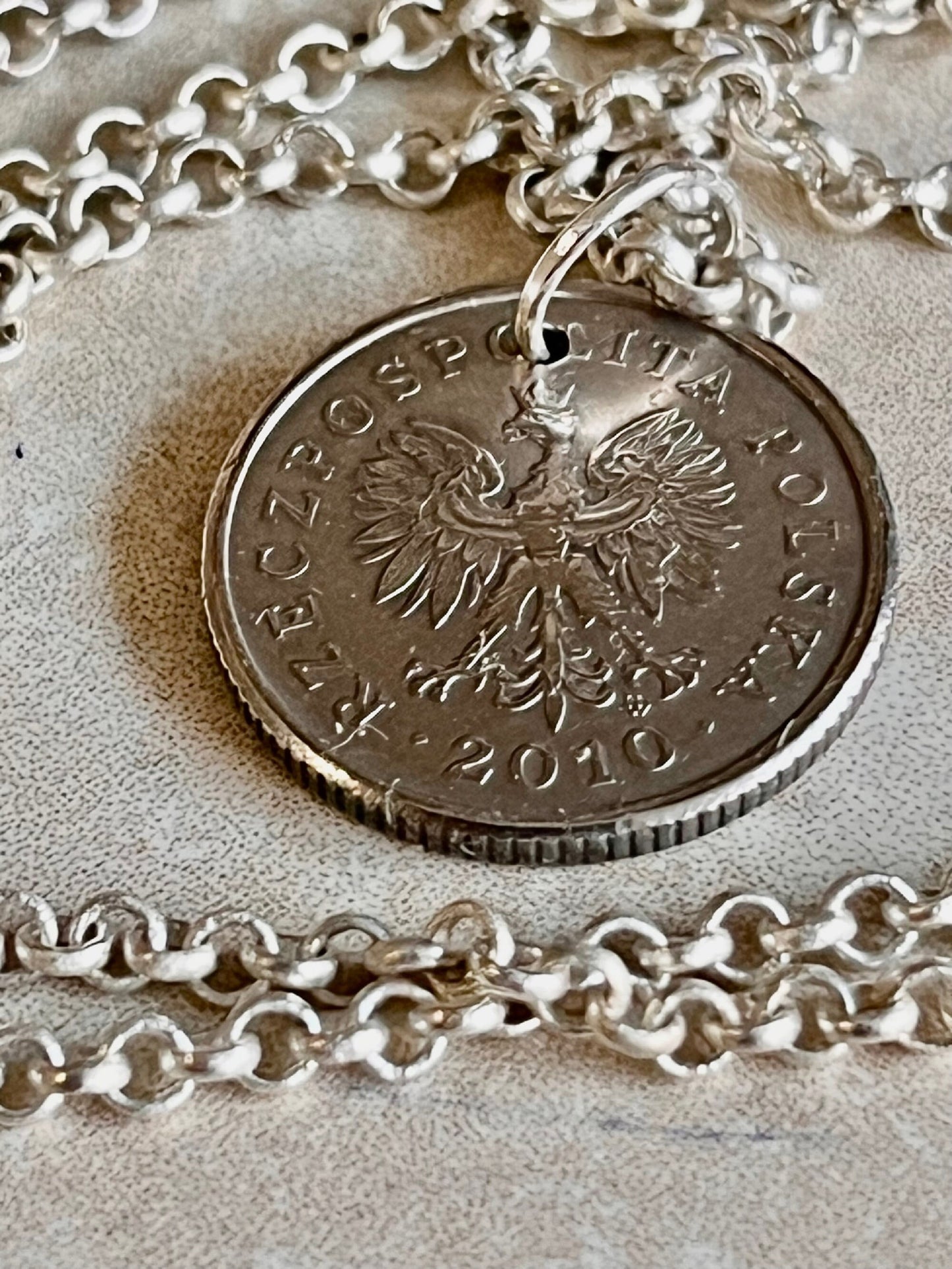 Poland Pendant Coin Necklace 20 Groszy Polish Personal Old Vintage Handmade Jewelry Gift Friend Charm For Him Her World Coin Collector