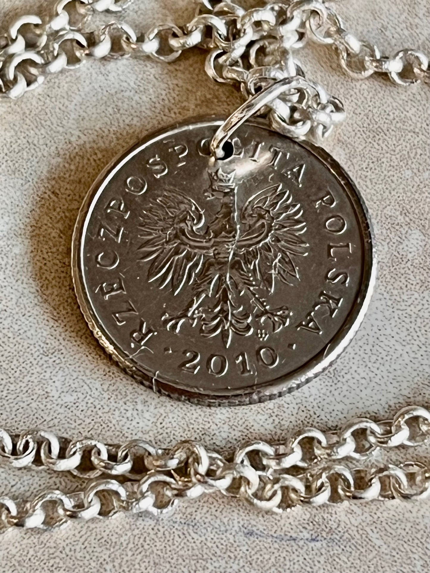 Poland Pendant Coin Necklace 20 Groszy Polish Personal Old Vintage Handmade Jewelry Gift Friend Charm For Him Her World Coin Collector