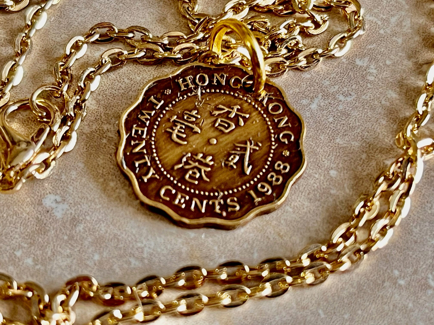 Hong Kong Coin Pendant 20 Cents China Necklace Handmade Custom Charm Gift For Friend Coin Charm Gift For Him, Coin Collector, World Coins