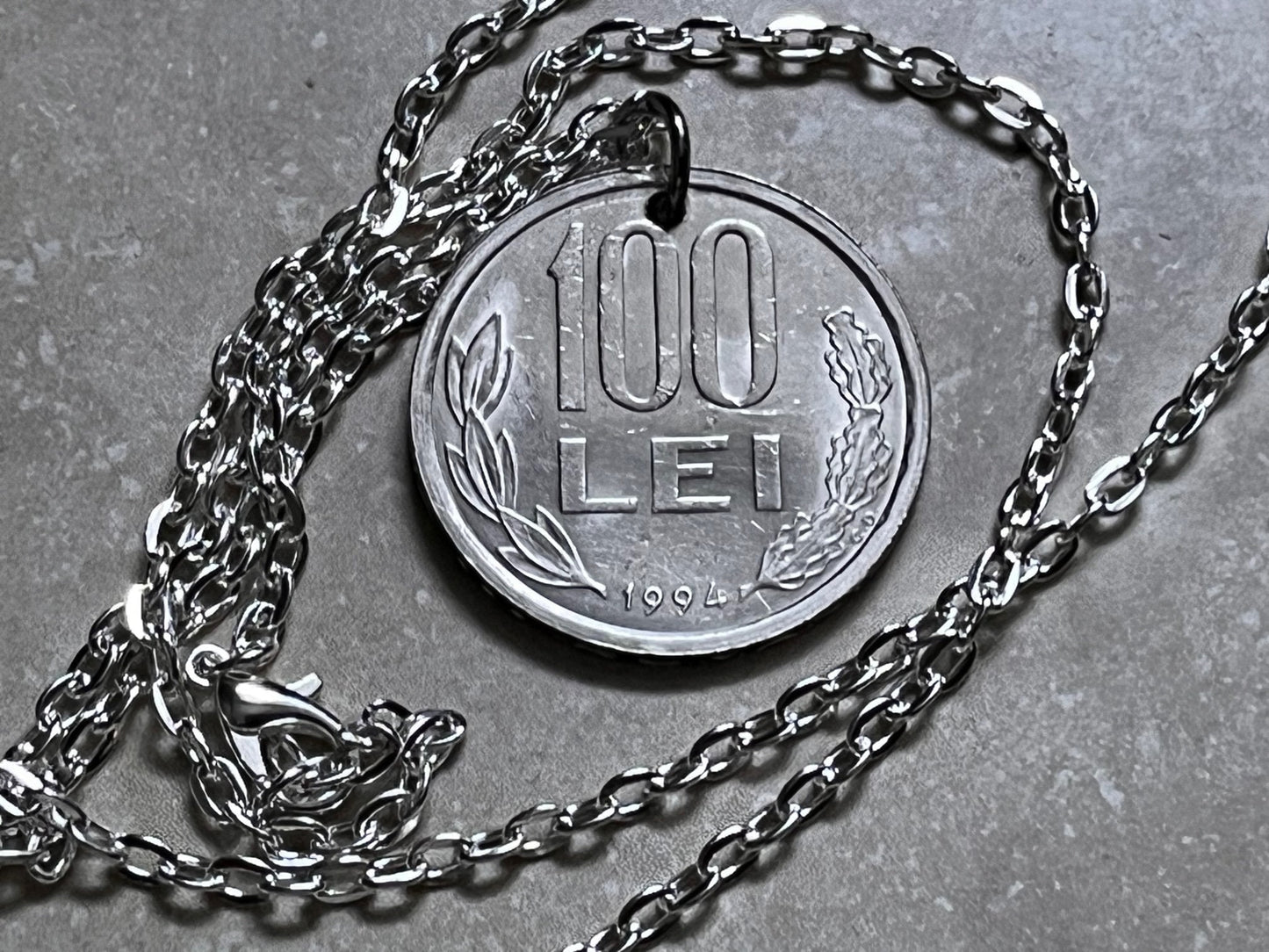 Romania Coin Necklace 100 LEI Romanian Cruz Rare Coin Pendant Custom Handmade For Gift For Friend Gift For Him, Coin Collector, World Coins