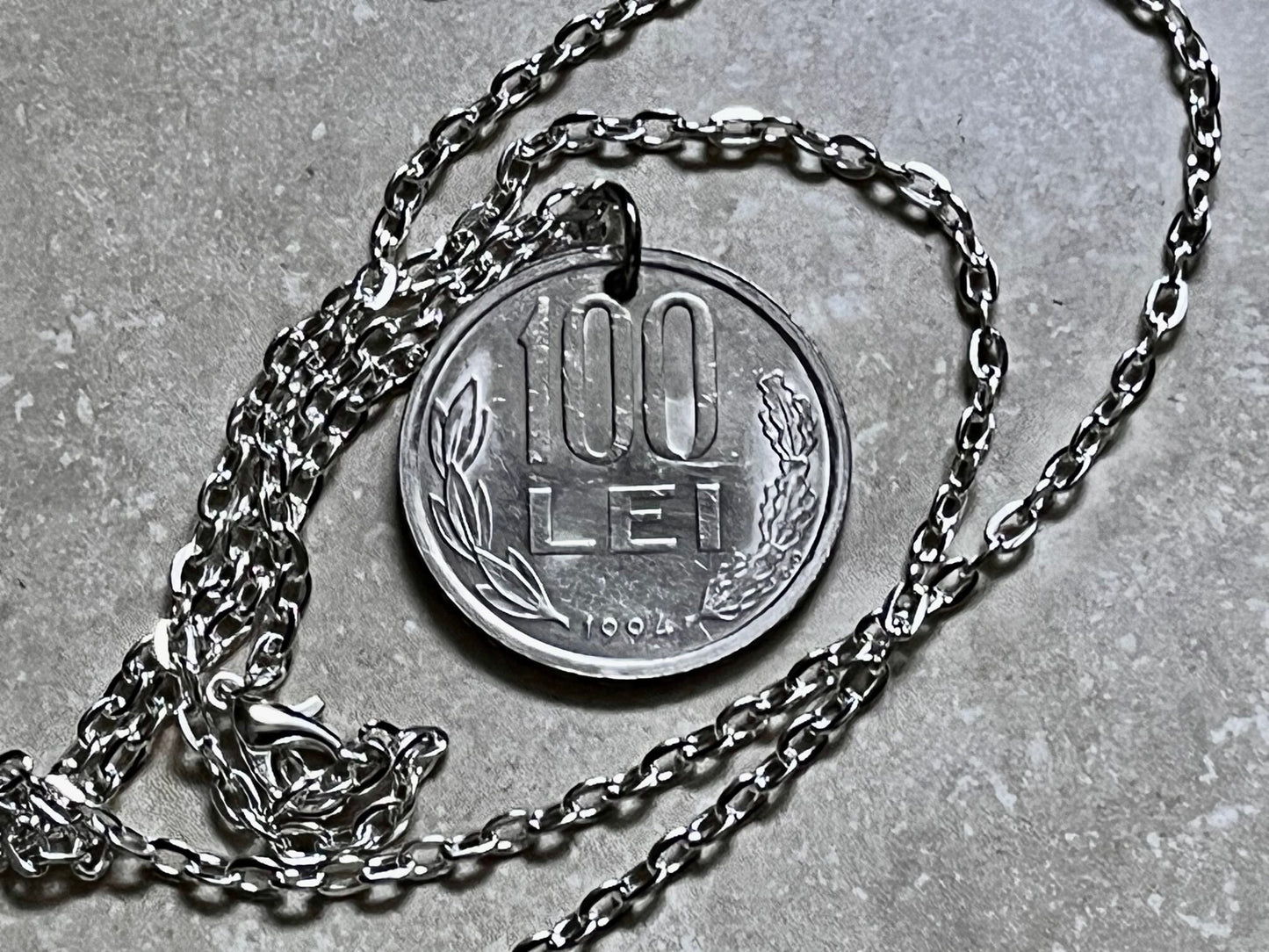 Romania Coin Necklace 100 LEI Romanian Cruz Rare Coin Pendant Custom Handmade For Gift For Friend Gift For Him, Coin Collector, World Coins