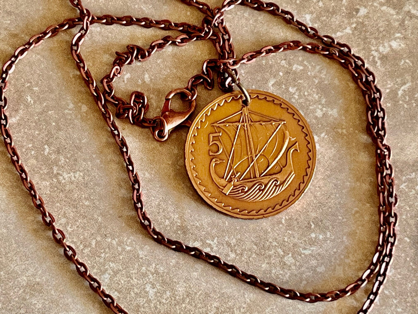 Cyprus Coin Pendant Kibris Mils Necklace Handmade Custom Made Charm Gift For Friend Coin Charm Gift For Him, Coin Collector, World Coins