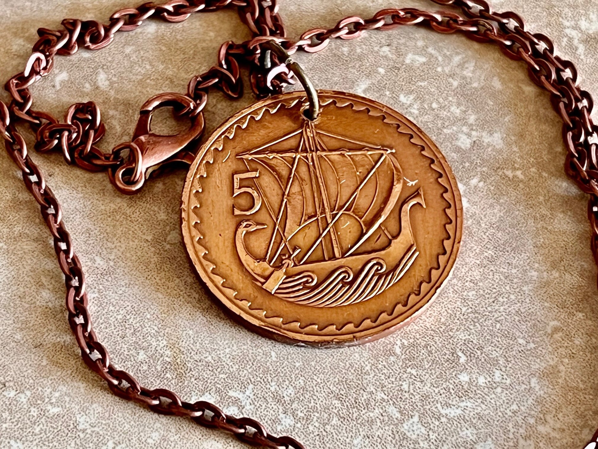 Cyprus Coin Pendant Kibris Mils Necklace Handmade Custom Made Charm Gift For Friend Coin Charm Gift For Him, Coin Collector, World Coins