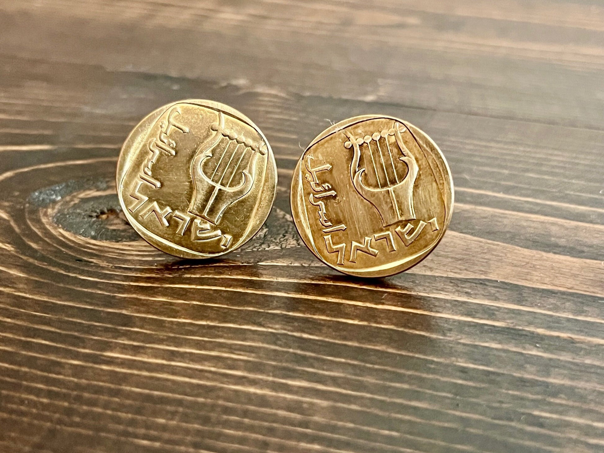 Israel Coin Cuff Links Israeli Custom Made Vintage and Rare coins - Personal Touch One-of-Kind Coin Enthusiast - Suit and Tie Accessory