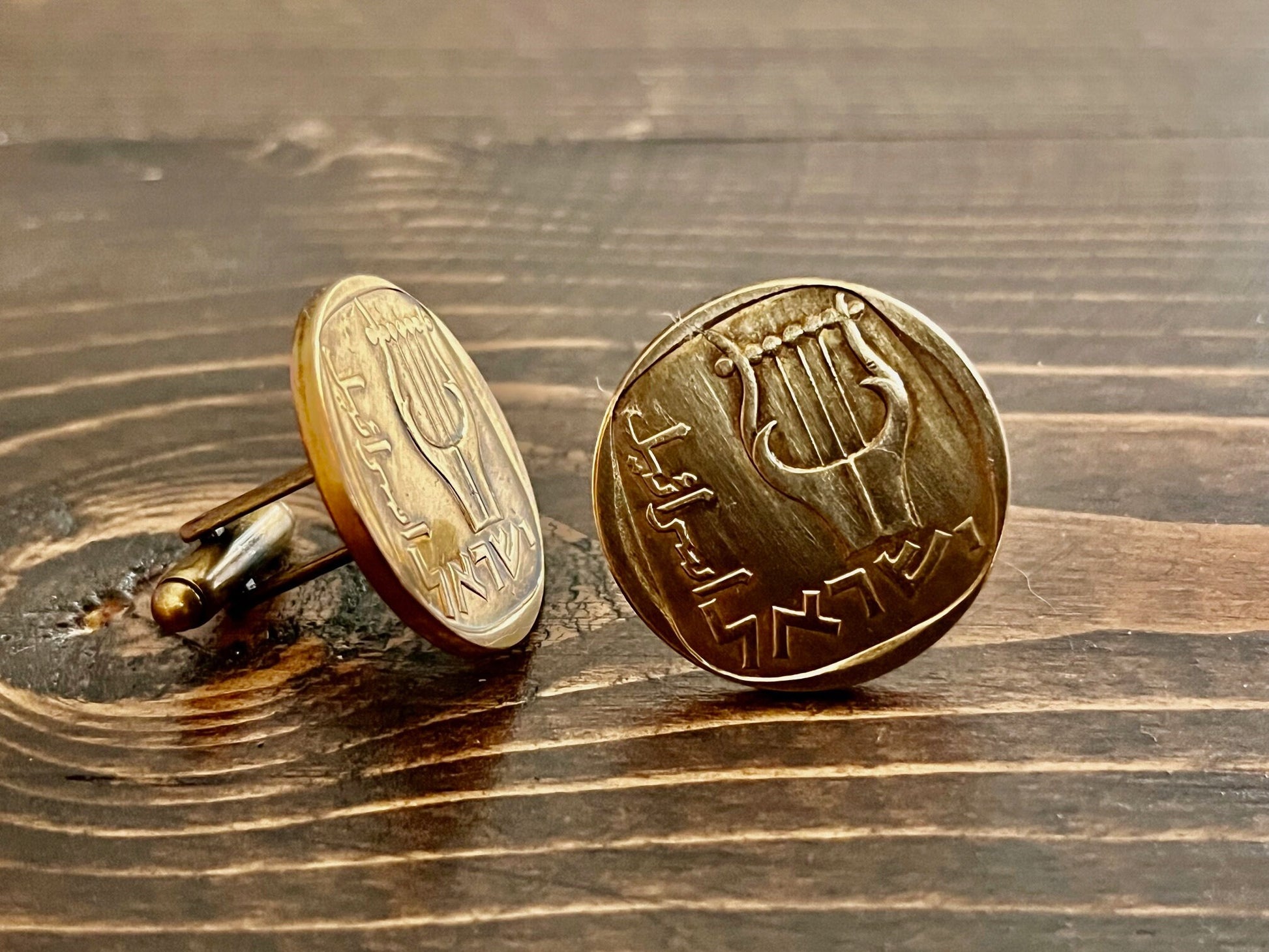 Israel Coin Cuff Links Israeli Custom Made Vintage and Rare coins - Personal Touch One-of-Kind Coin Enthusiast - Suit and Tie Accessory