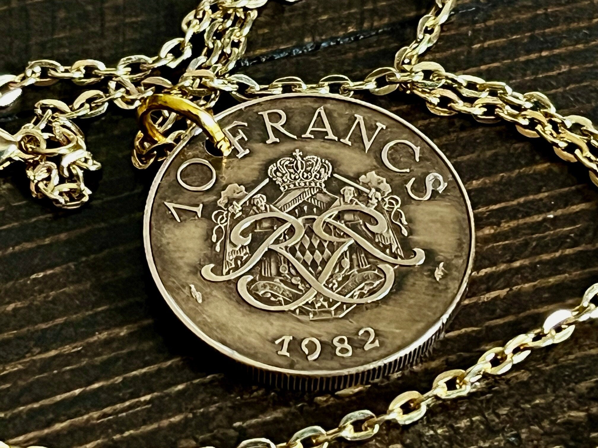 France 10 Francs Coin Pendant Personal Necklace Old Vintage Handmade J Daves Coin Jewelry