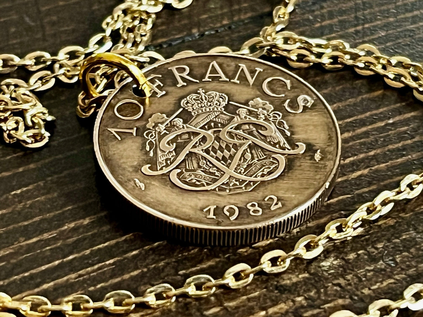 France 10 Francs Coin Pendant Personal Necklace Old Vintage Handmade Jewelry Gift Friend Charm For Him Her World Coin Collector